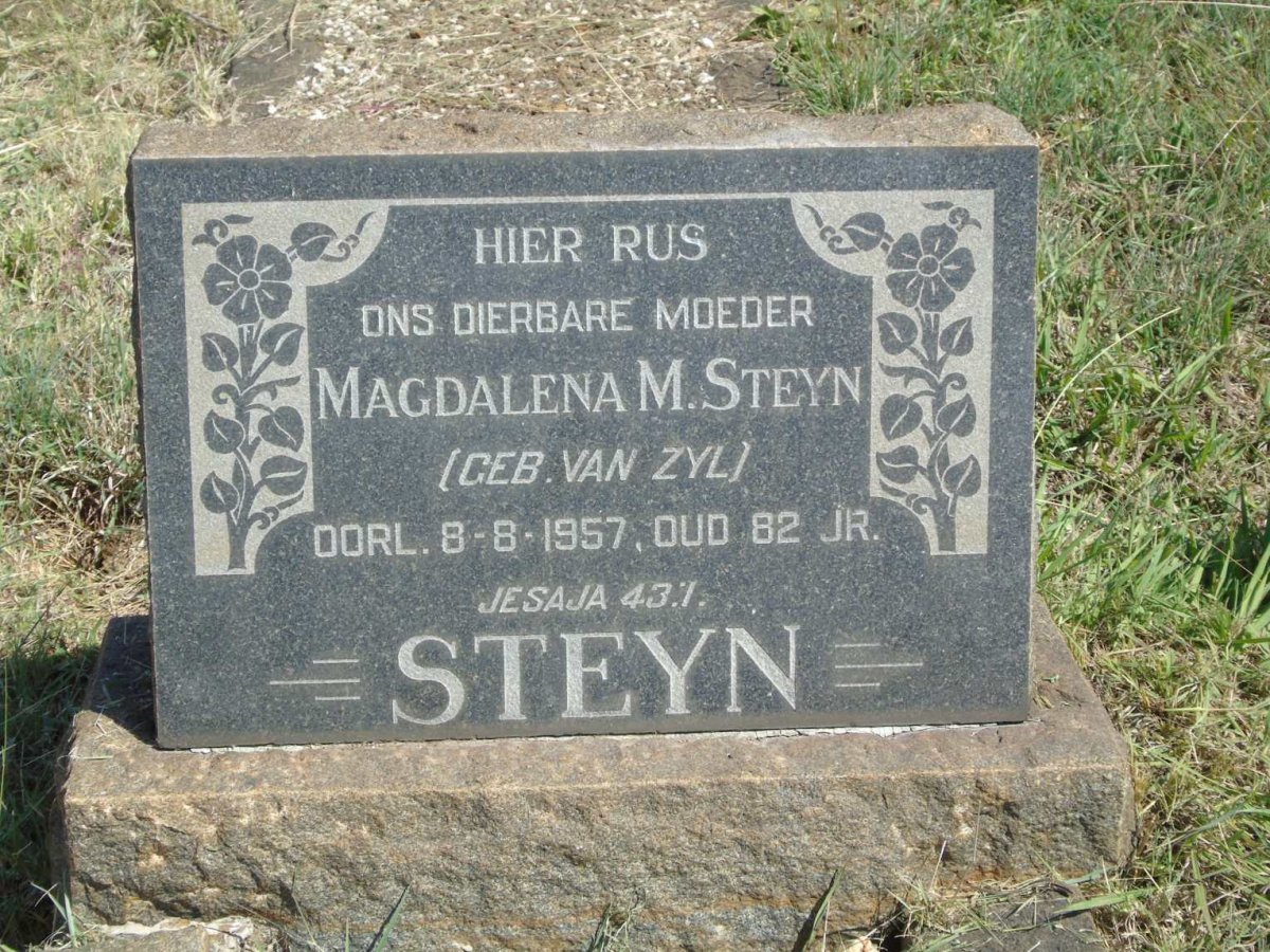 STEYN Magdalena M. nee VAN ZYL -1957