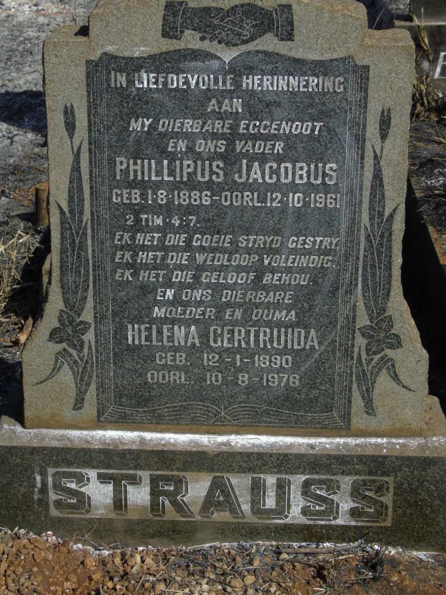 STRAUSS Phillipus Jacobus 1886-1961 & Helena Gertruida 1890-1976