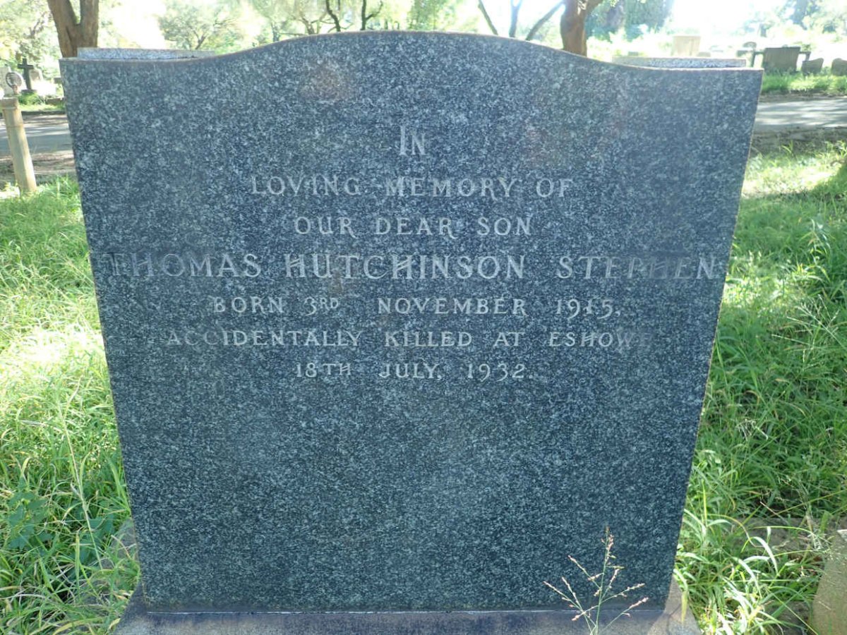 STEPHEN Thomas Hutchinson 1915-1932