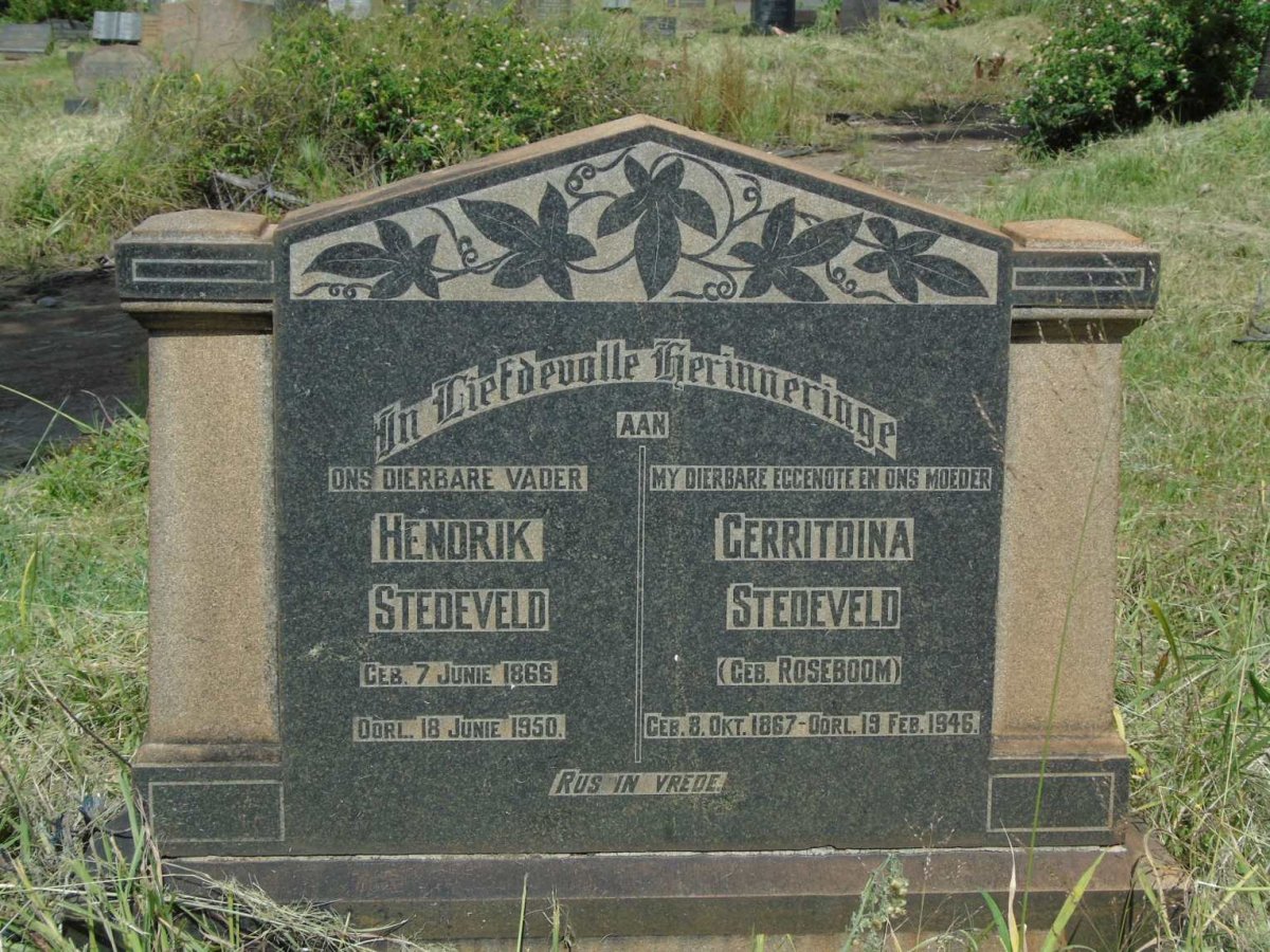STEDEVELD Hendrik 1866-1950 & Gerritdina ROOSEBOOM 1867-1946