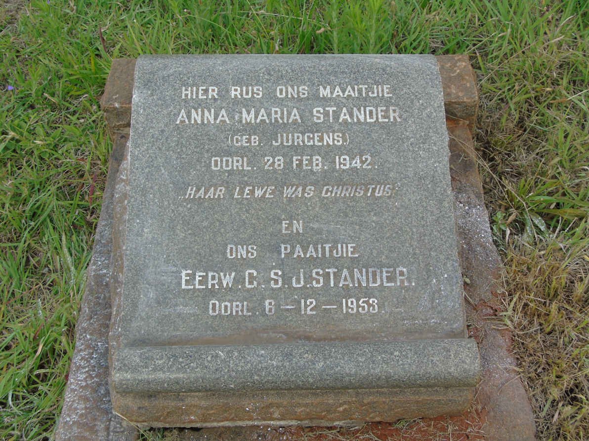 STANDER G.S.J. -1953 &amp; Anna Maria JURGENS -1942