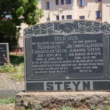 STEYN Hermanus Christiaan 1873-1956 &amp; Jacomina Elizabeth Johanna BURGER 1875-1961