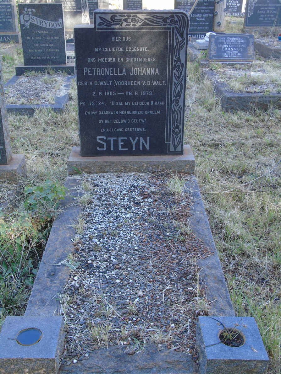STEYN Petronella Johanna voorheen v.d. WALT nee v.d. WALT 1905-1973