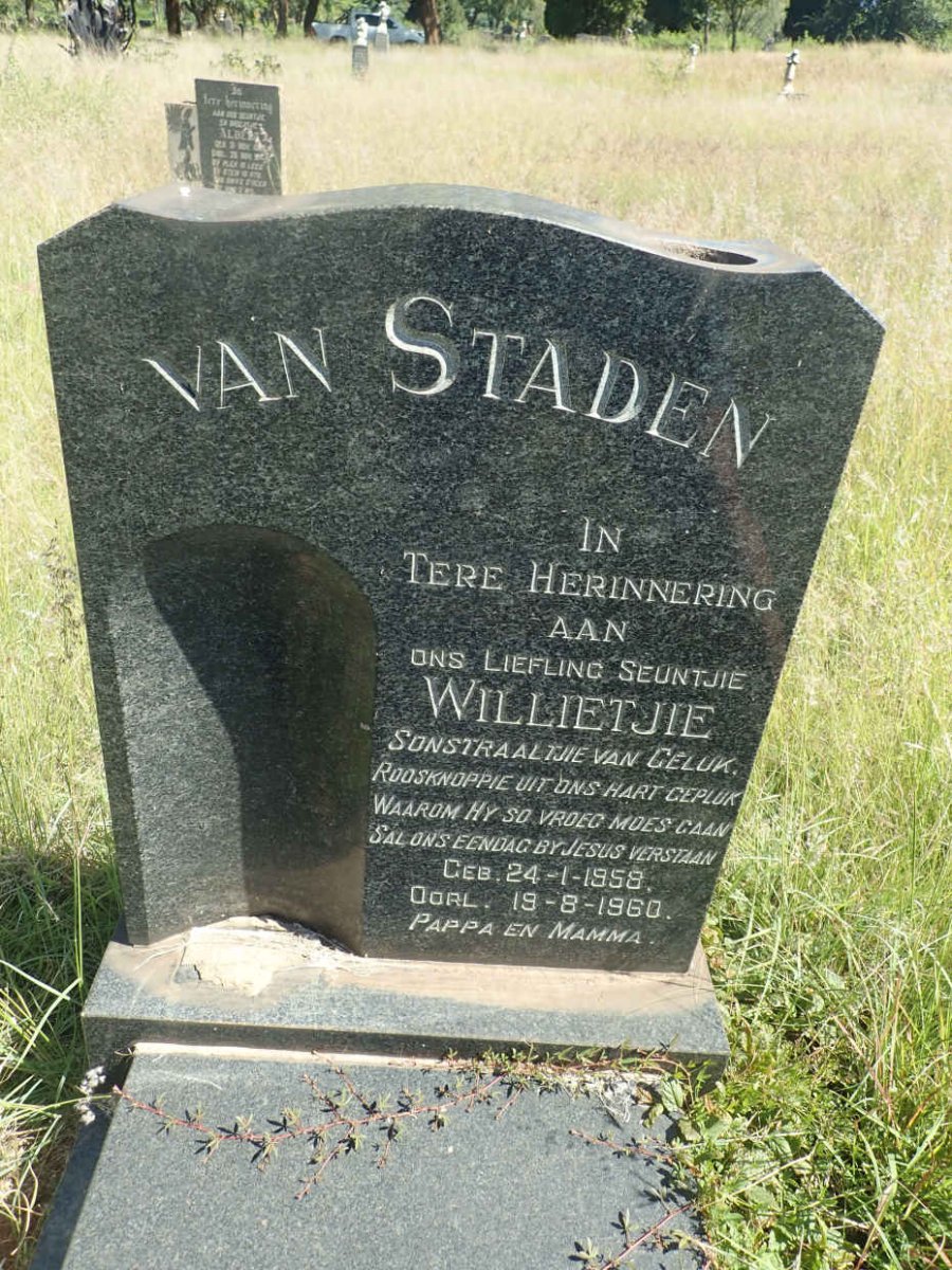 STADEN Willietjie, van 1958-1960