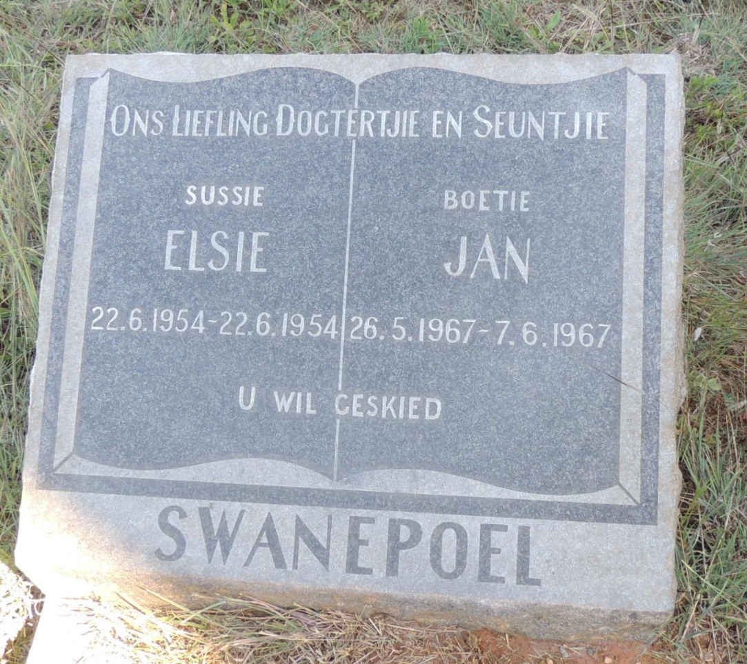 SWANEPOEL Elsie 1954-1954 :: SWANEPOEL Jan 1967-1967