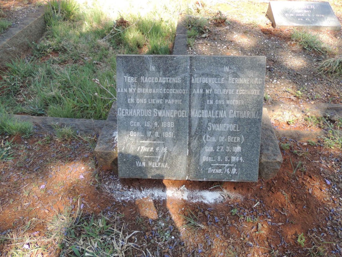 SWANEPOEL Gerhardus 1888-1951 &amp; Maghdalena Catharina DE BEER 1891-1944