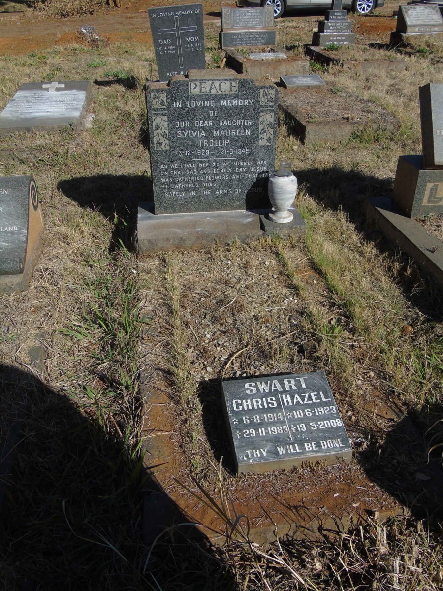 SWART Chris 1914-1983 & Hazel 1923-2008 :: TROLLIP Sylvia Maureen 1929-1945