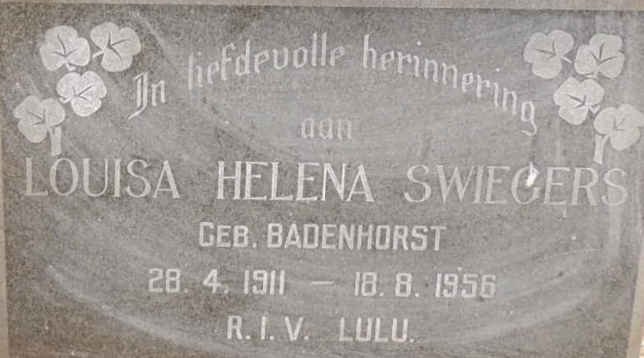 SWIEGERS Louisa Helena nee BADENHORST 1911-1956 
