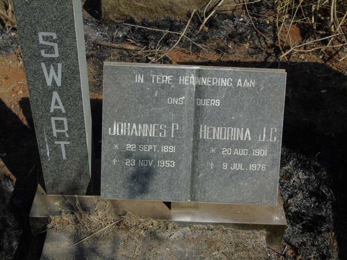 SWART Johannes P. 1891-1953 & Hendrina J.C. 1901-1976