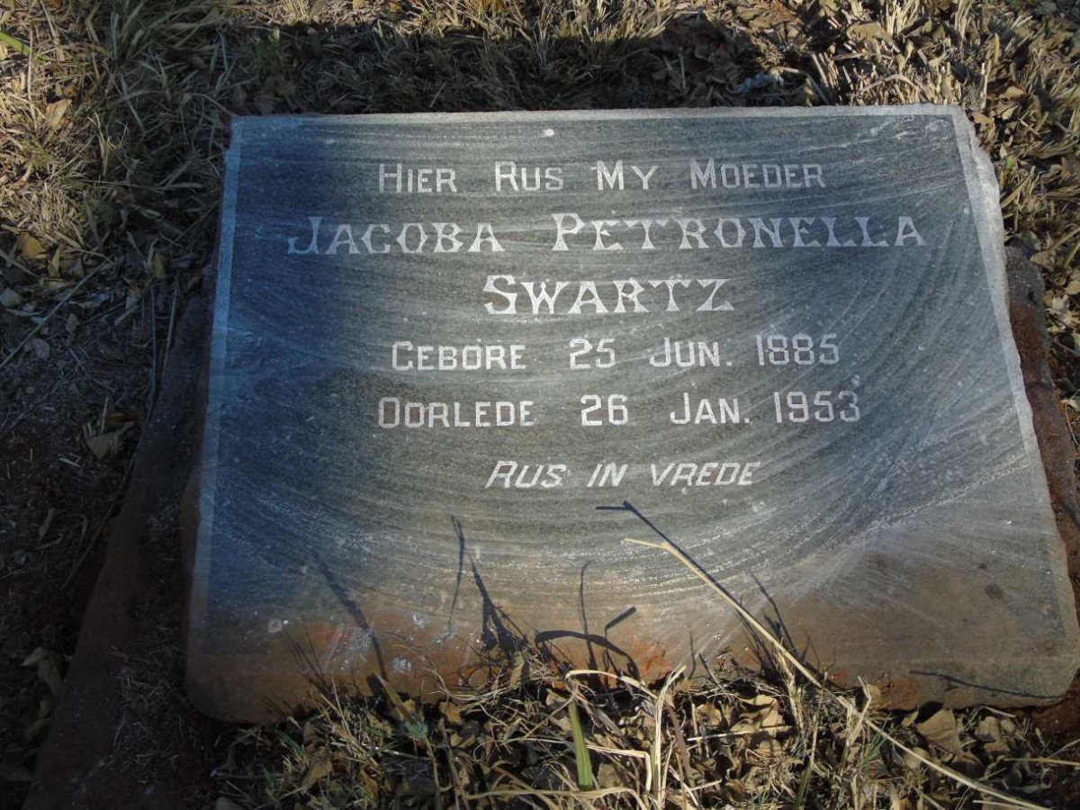 SWARTZ Jacoba Petronella 1885-1953