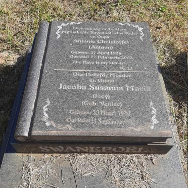 SWANEPOEL Antonie Christoffel 1926-2002 &amp; Jacoba Susanna Maria VENTER 1930-2007
