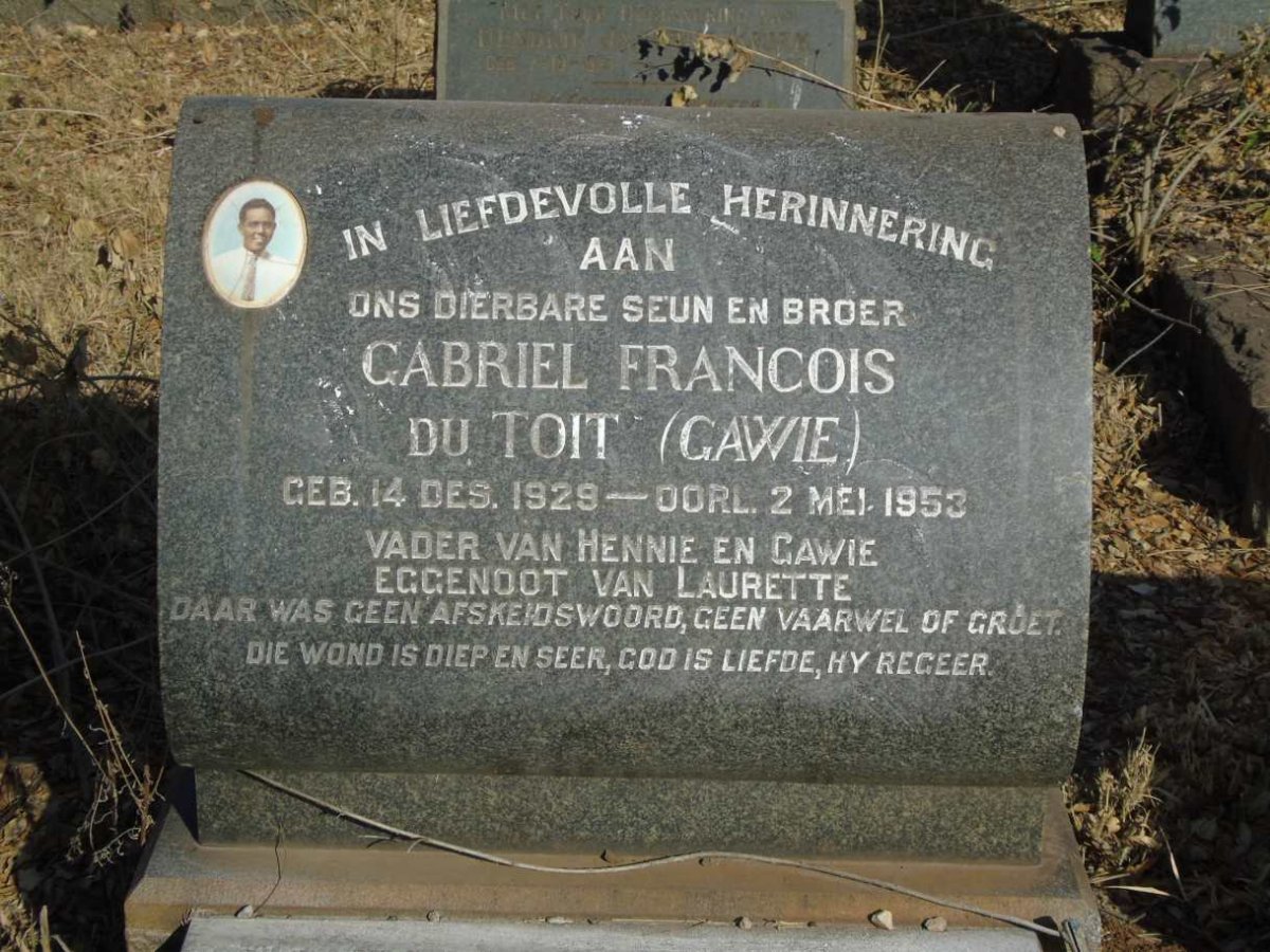 TOIT Gabriel Francois, du 1929-1953