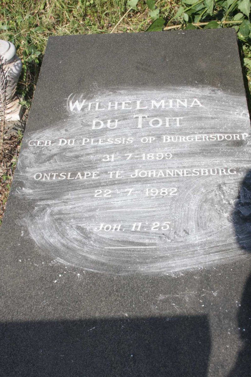 TOIT Wilhelmina, du nee DU PLESSIS 1899-1982