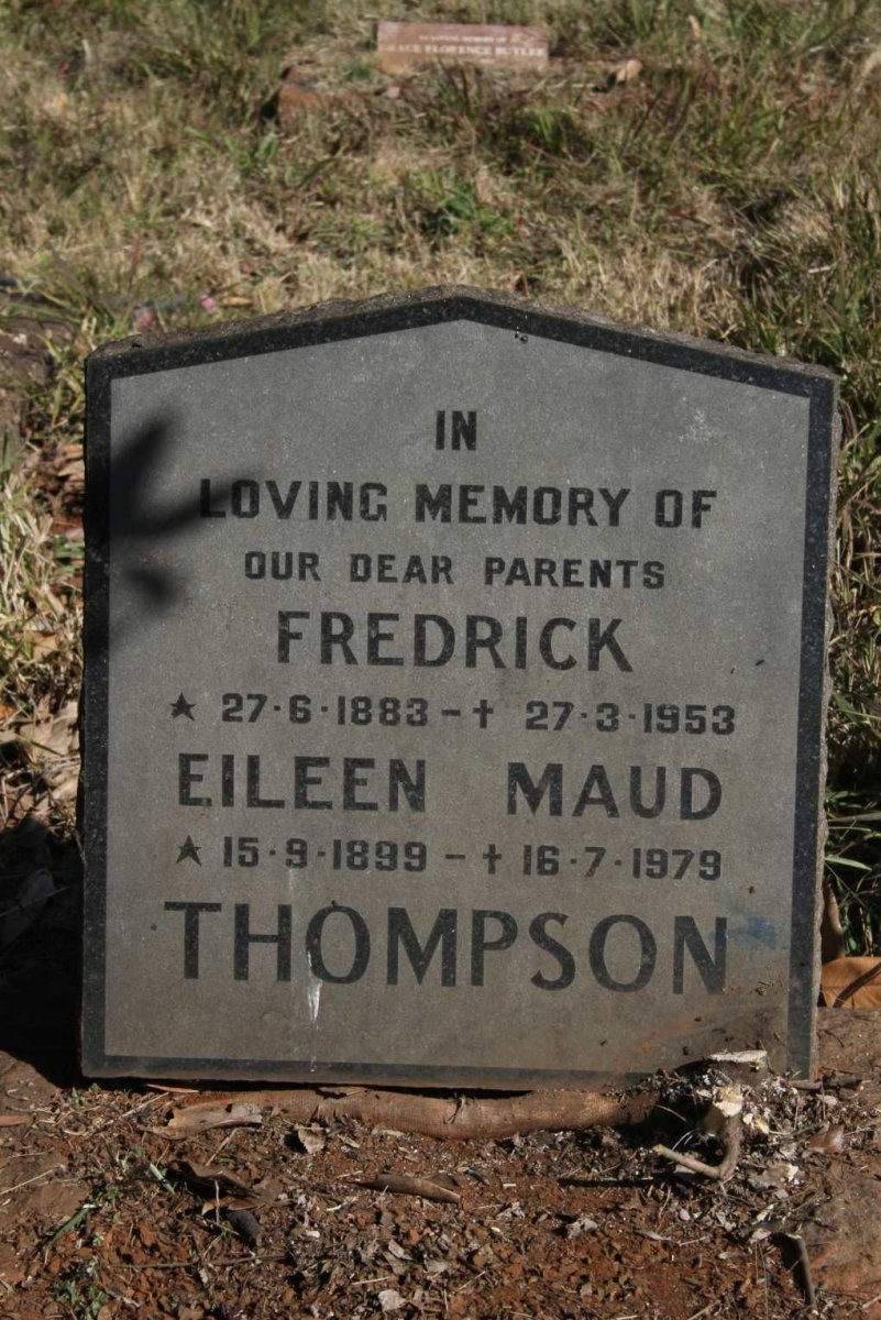 THOMPSON Fredrick 1883-1953 &amp; Eileen Maud 1899-1979