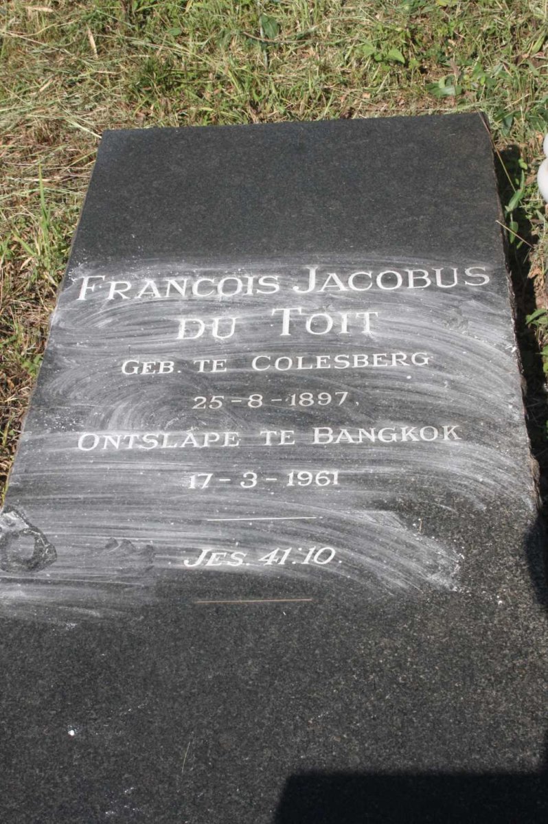 TOIT Francois Jacobus, du 1897-1961