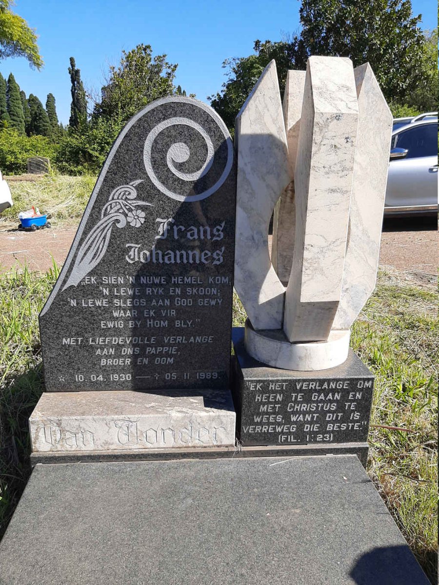 TONDER Frans Johannes, van 1930-1989