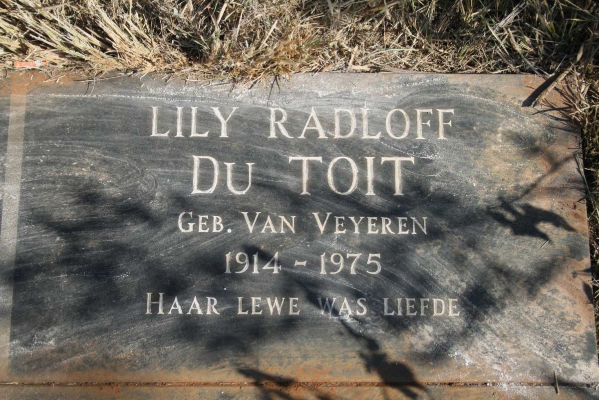 TOIT Lily Radloff, du nee VAN VEYEREN 1914-1975