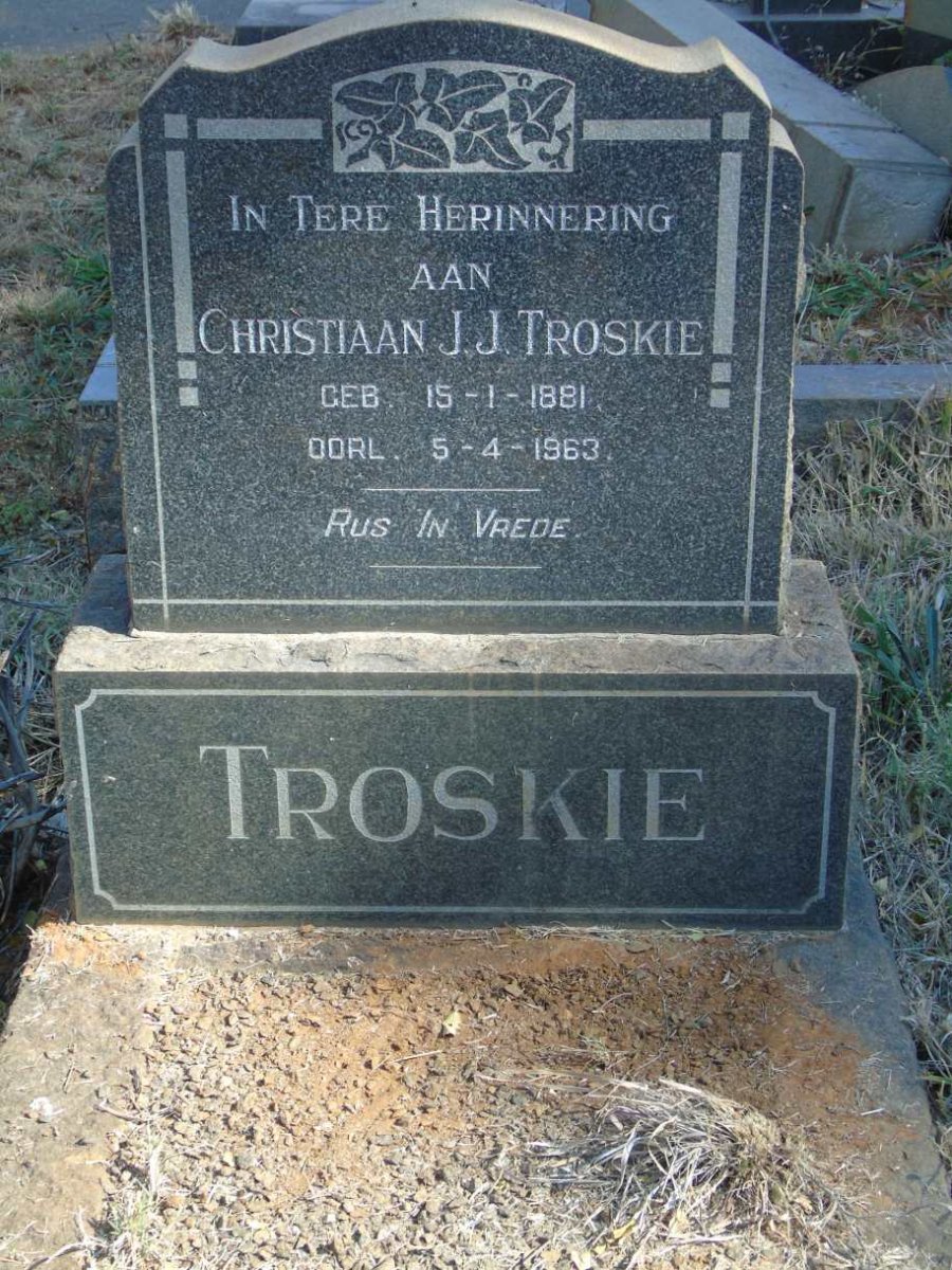 TROSKIE Christiaan J.J. 1881-1963