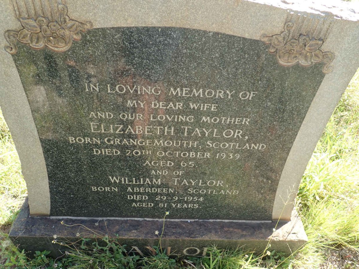 TAYLOR William -1954 &amp; Elizabeth -1939