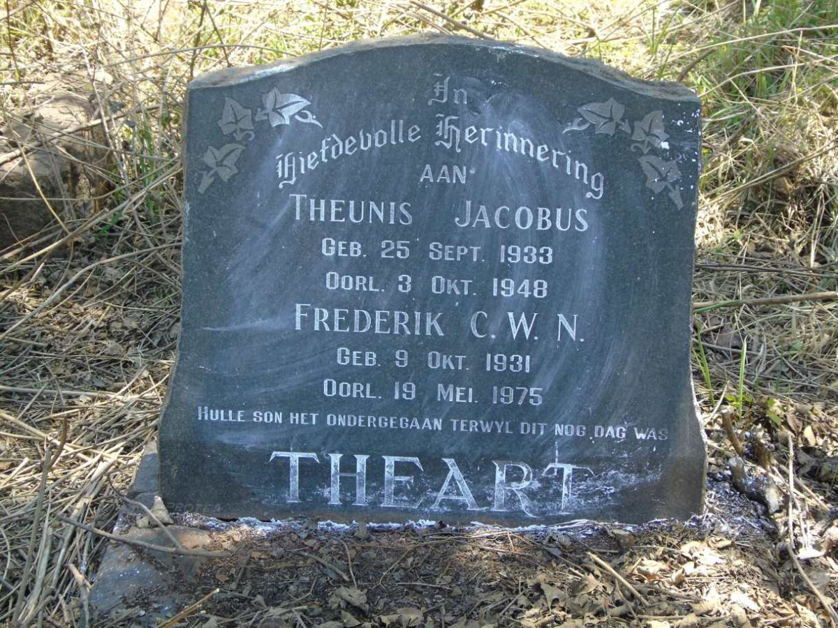 THEART Theunis Jacobus 1933-1948 :: THEART Frederik C.W.N. 1931-1975