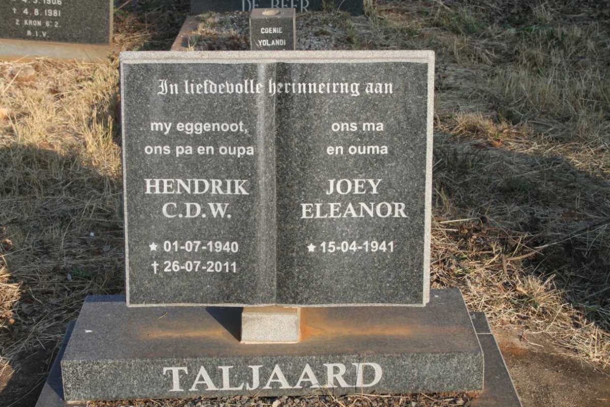 TALJAARD Hendrik C.D.W. 1940-2011 & Joey Eleanor 1941- 