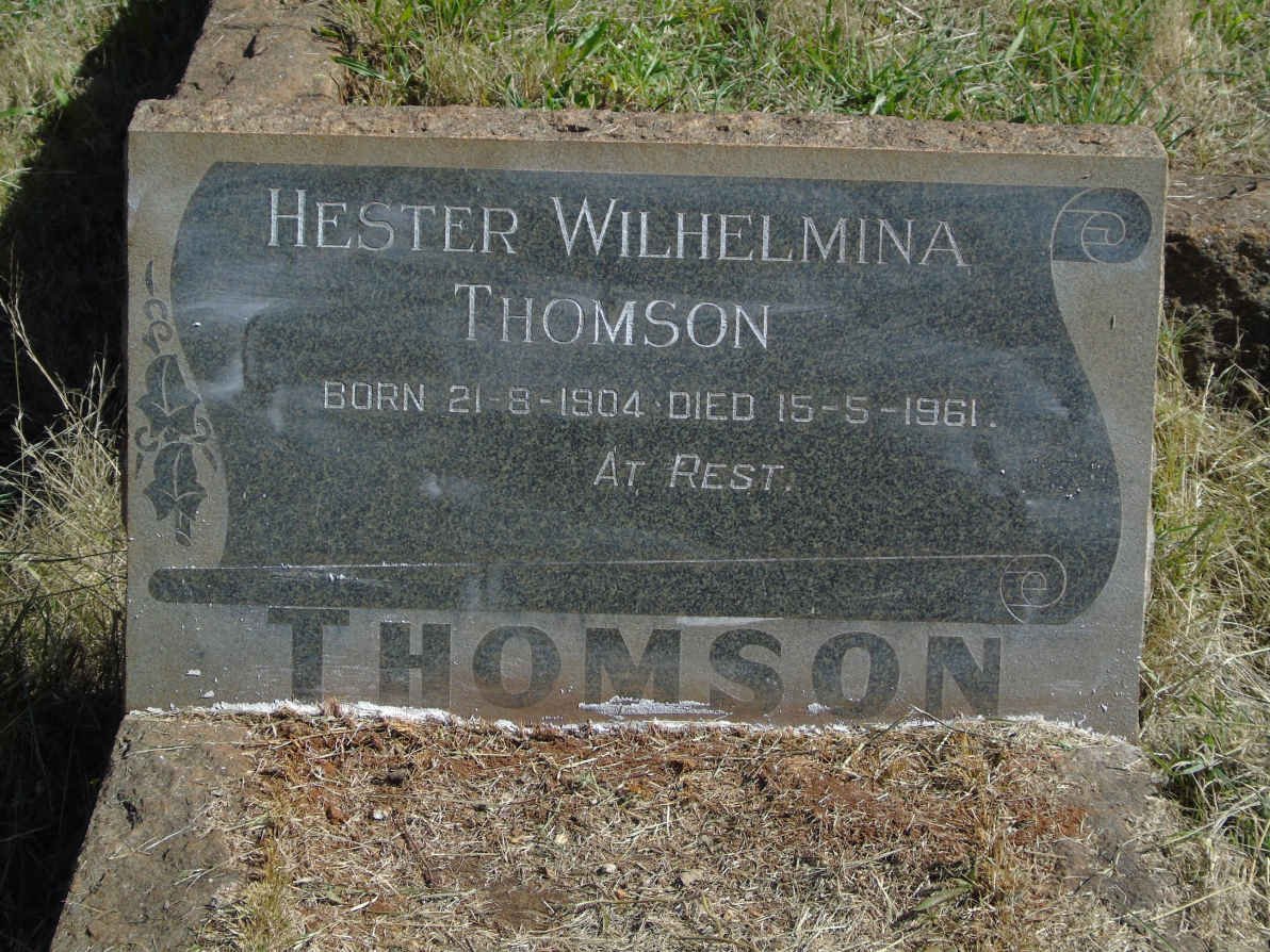 THOMSON Hester Wilhelmina 1904-1961