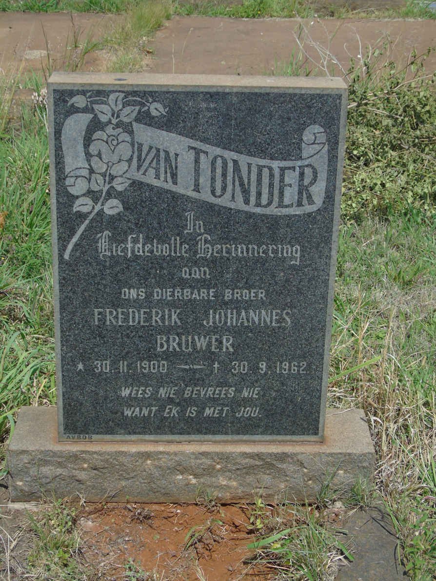 TONDER Frederik Johannes Bruwer, van 1900-1962