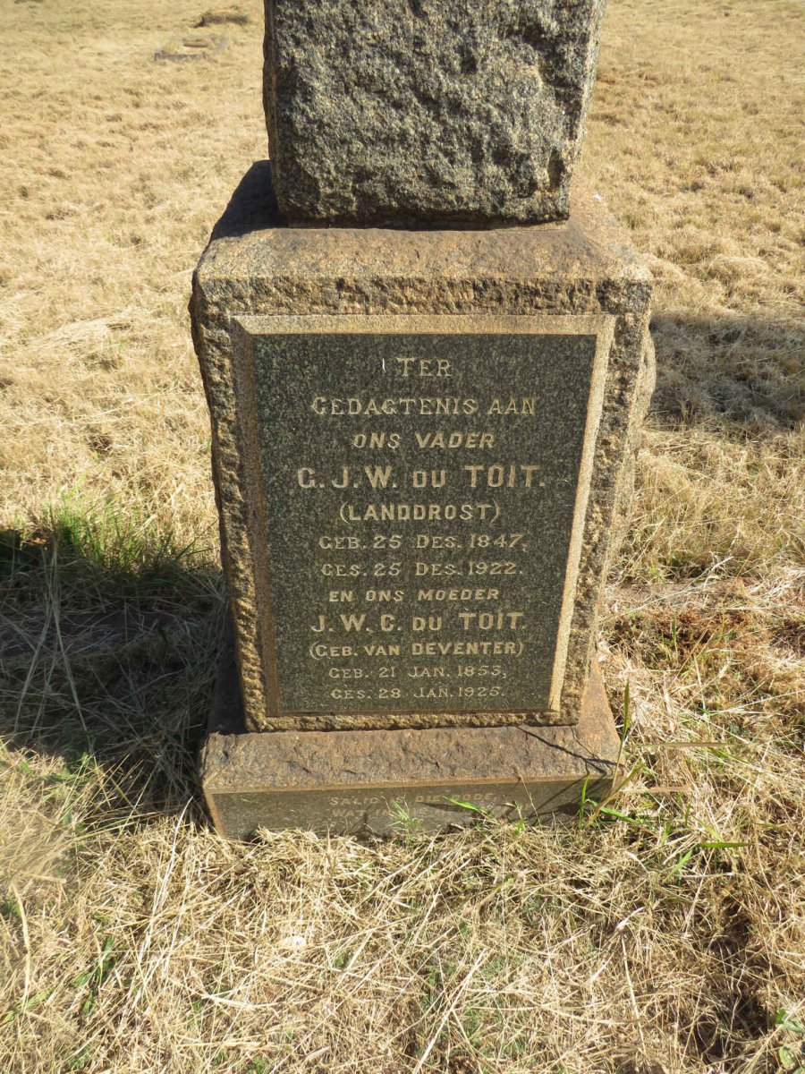 TOIT G.J.W., du 1847-1922 & J.W.C. VAN DEVENTER 1853-1925
