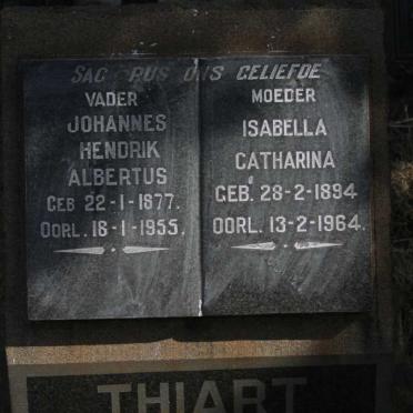 THIART Johannes Hendrik Albertus 1877-1955 & Isabella Catharina 1894-1964