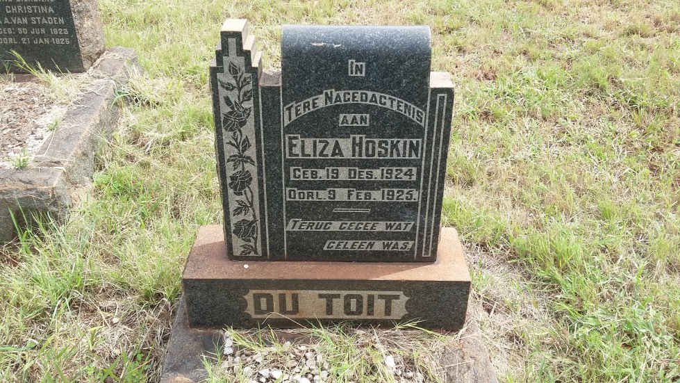 TOIT Eliza Hoskin, du 1924-1925