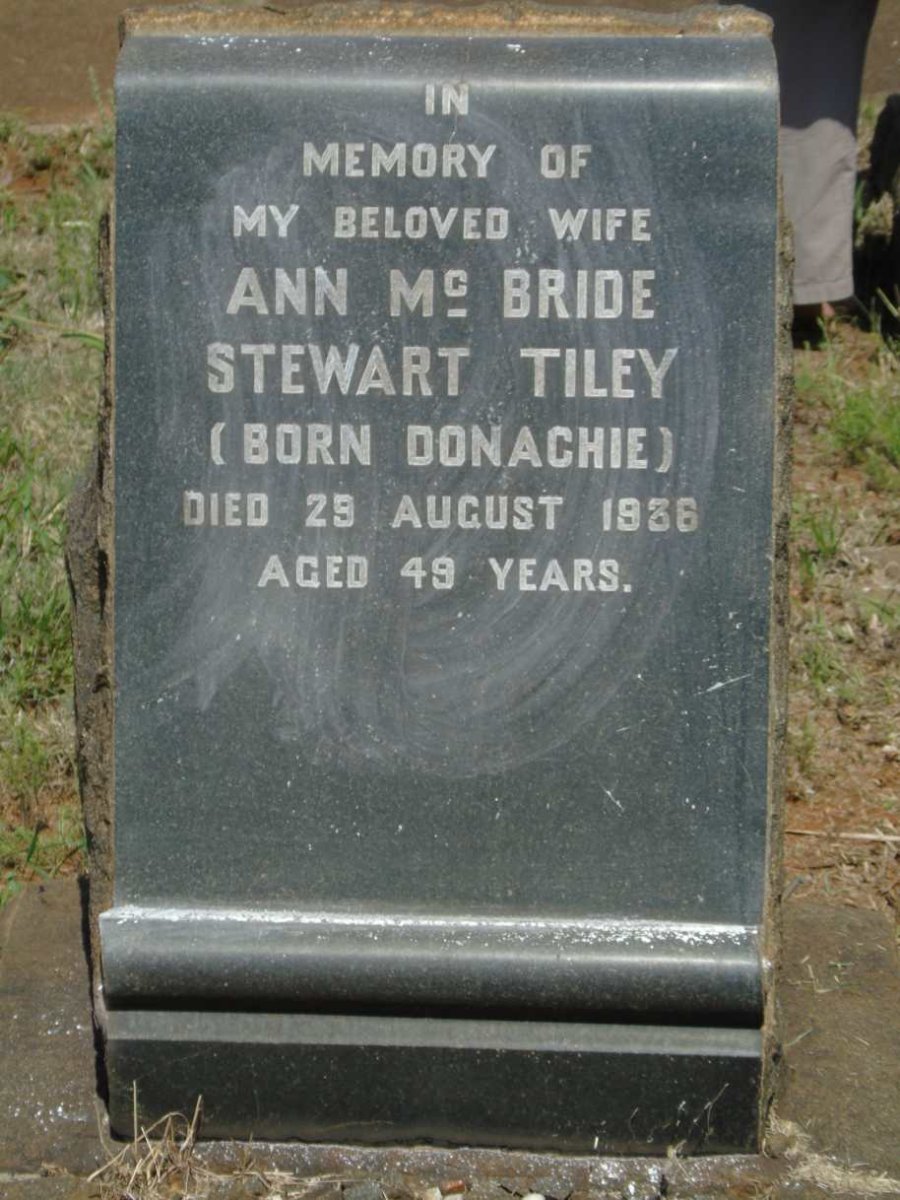 TILEY Ann McBride Stewart nee DONACHIE -1936