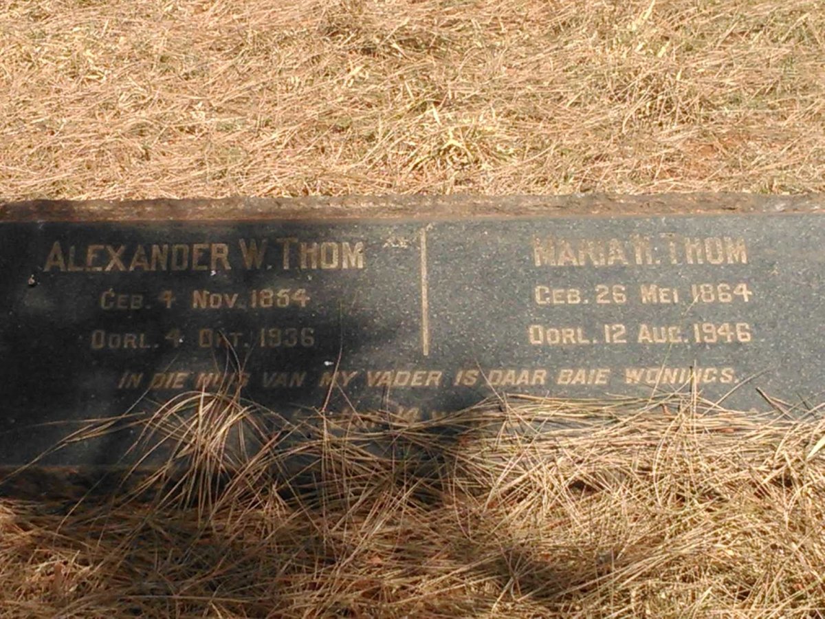 THOM Alexander W. 1854-1936 &amp; Maria ? 1864-1946