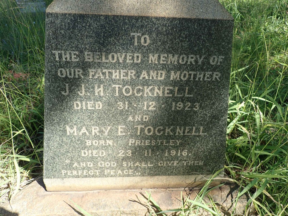 TOCKNELL J.J.H. -1923 &amp; Mary E. PRIESTLEY -1916