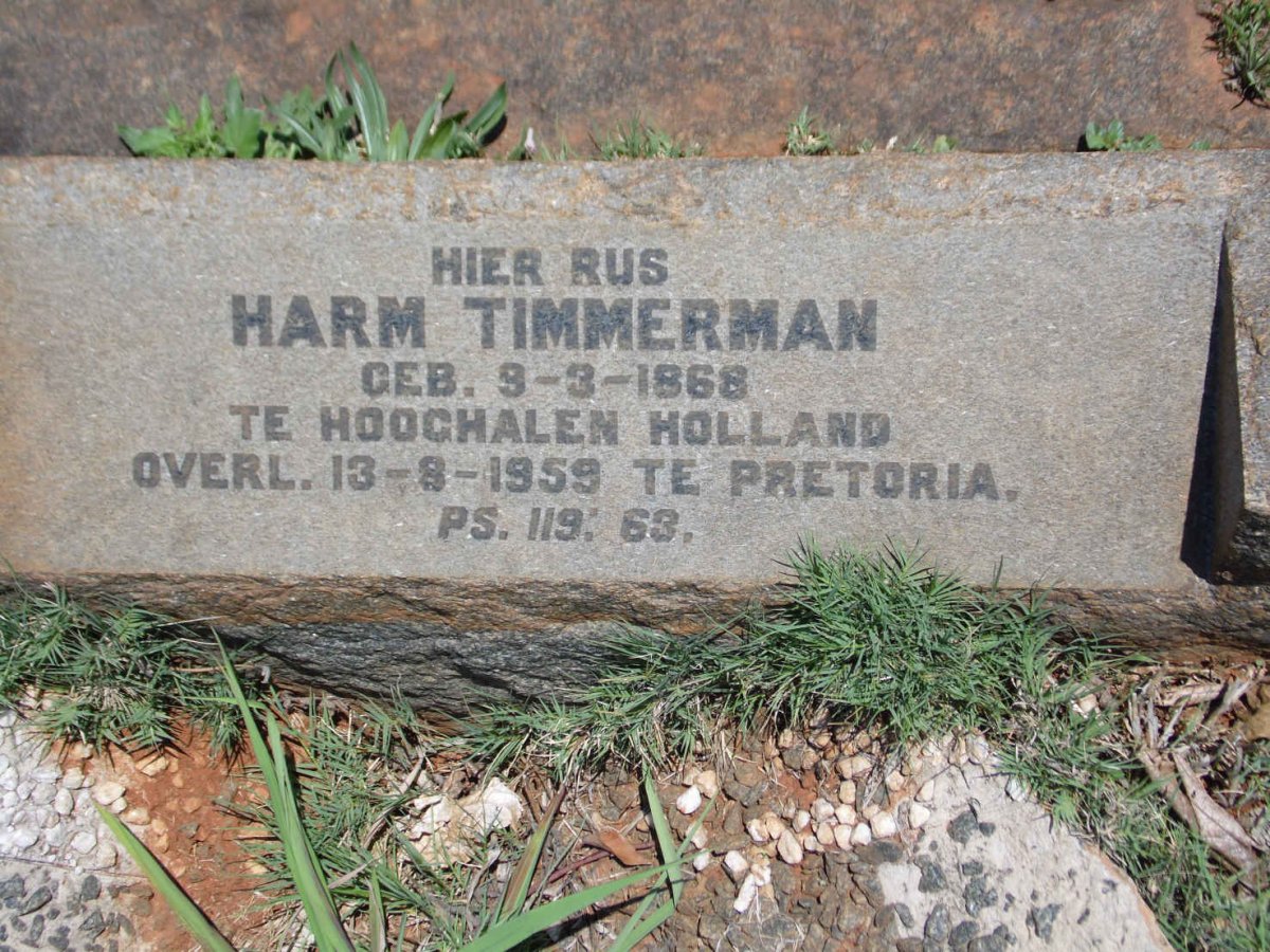 TIMMERMAN Harm 1868-1959