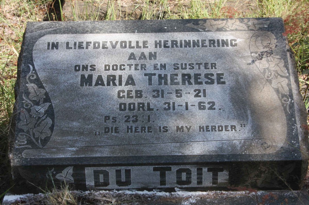 TOIT Maria Therese, du 1921-1962