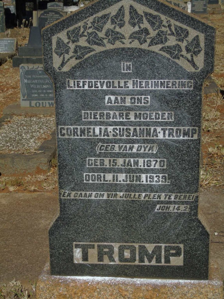 TROMP Cornelia Susanna nee VAN DYK 1870-1939