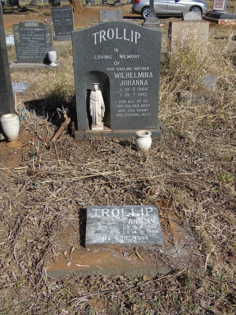 TROLLIP Wilhelmina Johanna 1904-1982 :: TROLLIP Ann P. 1983-1988