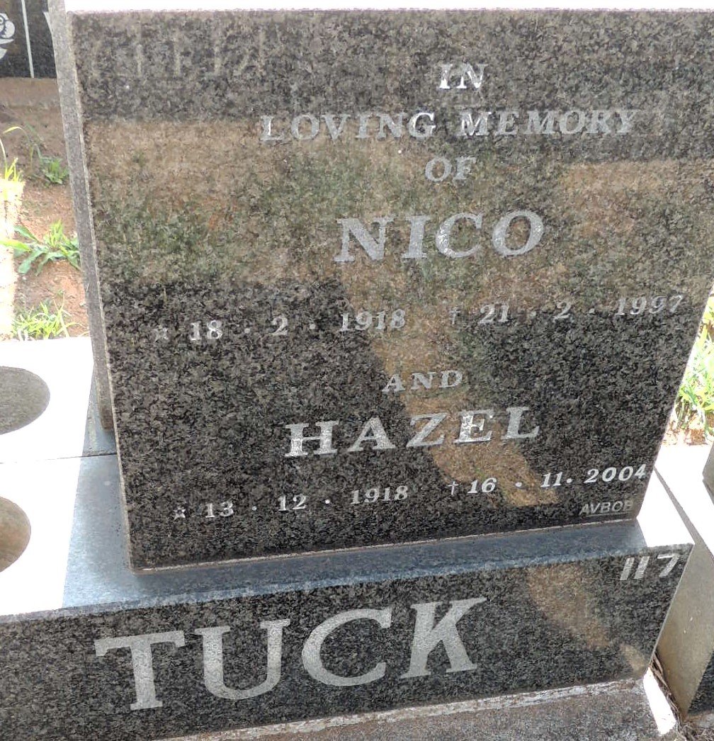 TUCK Nico 1918-1997 & Hazel 1918-2004