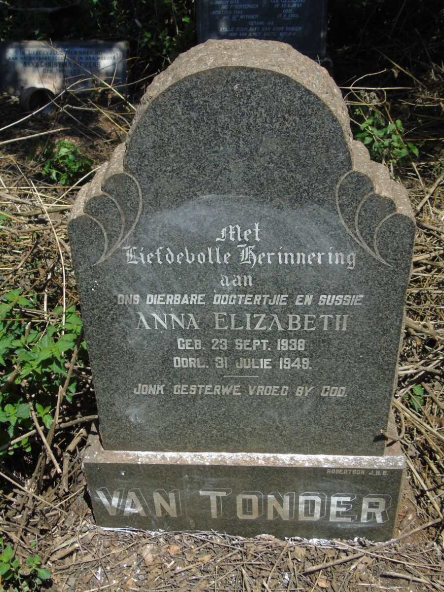 TONDER Anna Elizabeth, van 1938-1949  