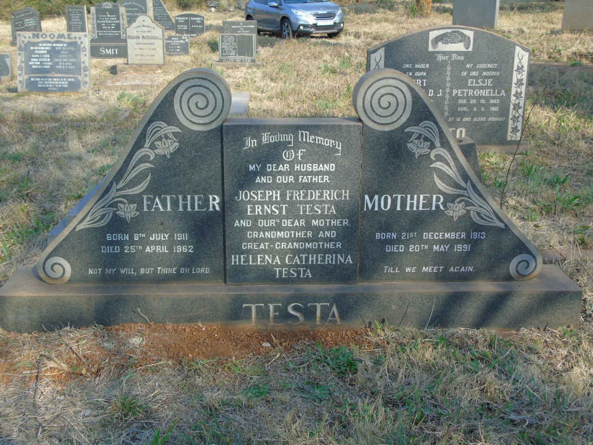 TESTA Joseph Frederich Ernst 1911-1962 &amp; Helena Catherina 1913-1991