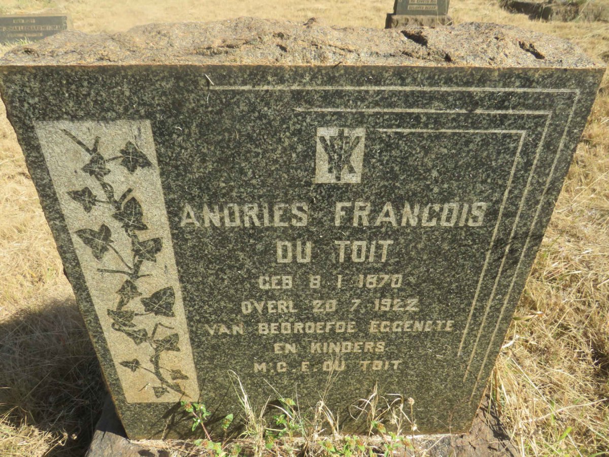 TOIT Andries Francois, du 1870-1922