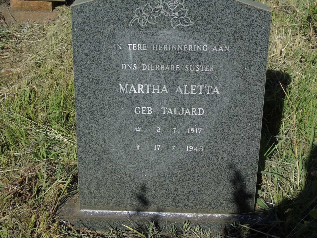 TALJARD Martha Aletta 1917-1945