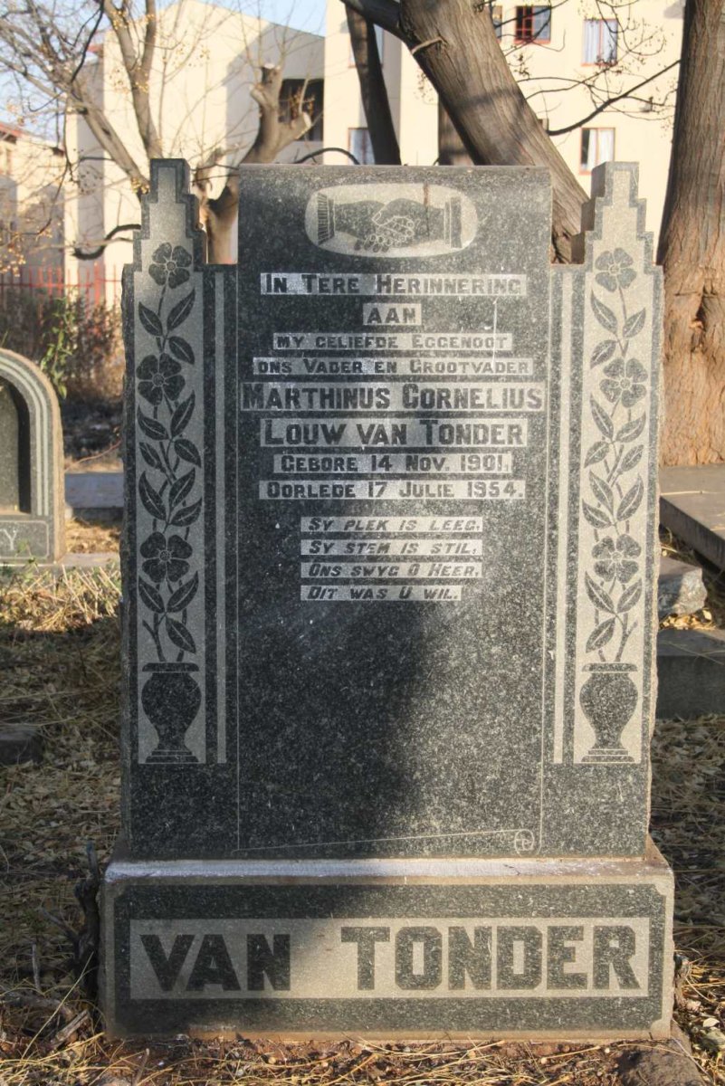 TONDER Marthinus Cornelius Louw, van 1901-1954