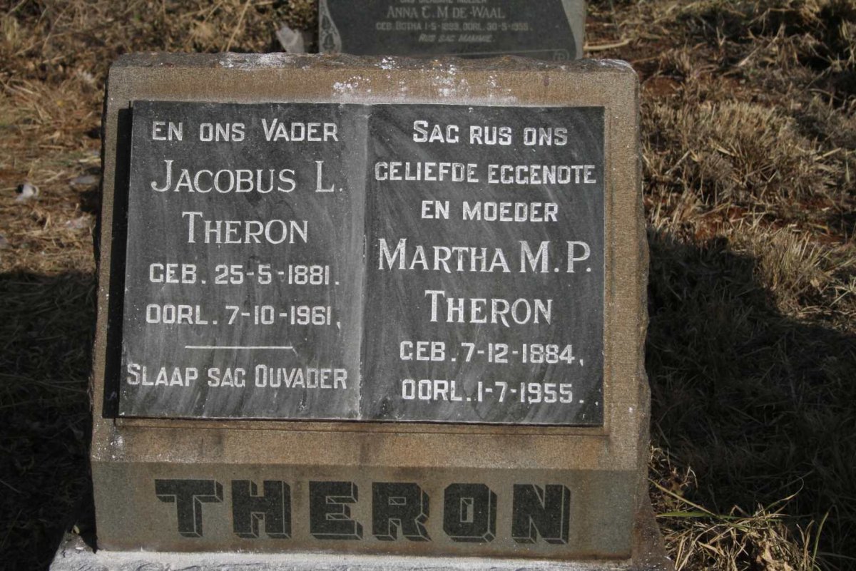 THERON Jacobus L. 1881-1961 & Martha M.P. 1884-1955