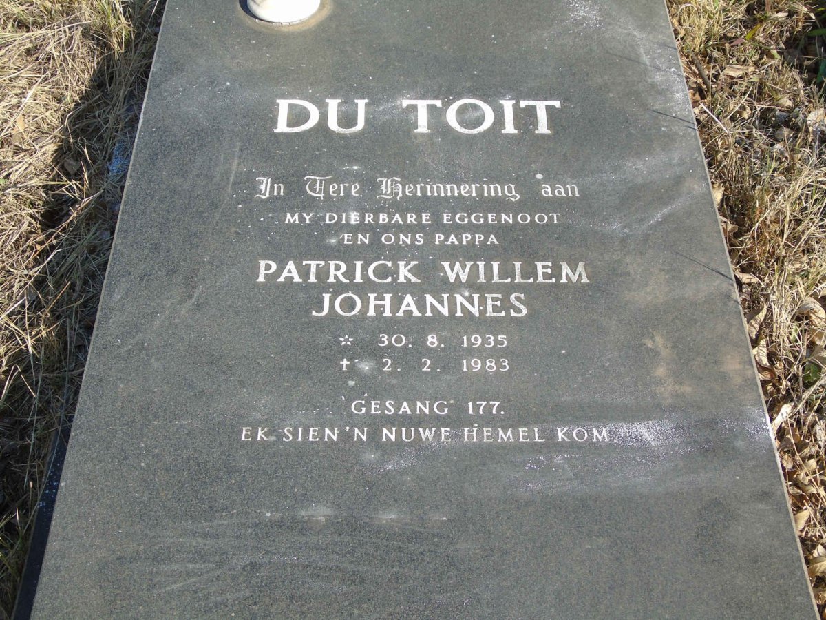 TOIT Patrick Willem Johannes, du 1935-1983