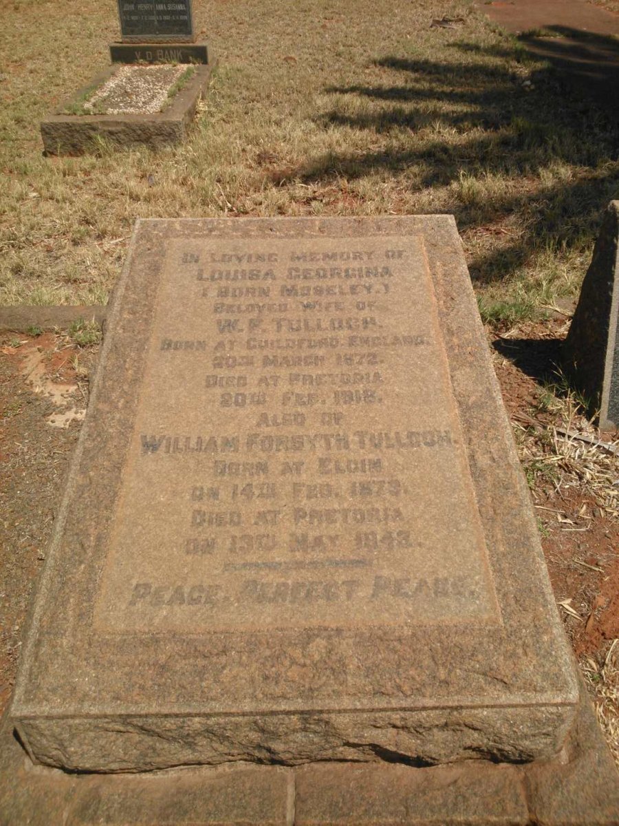 TULLOCH William Forsyth 1873-1943 &amp; Louisa Georgina MOSELEY 1872-1918