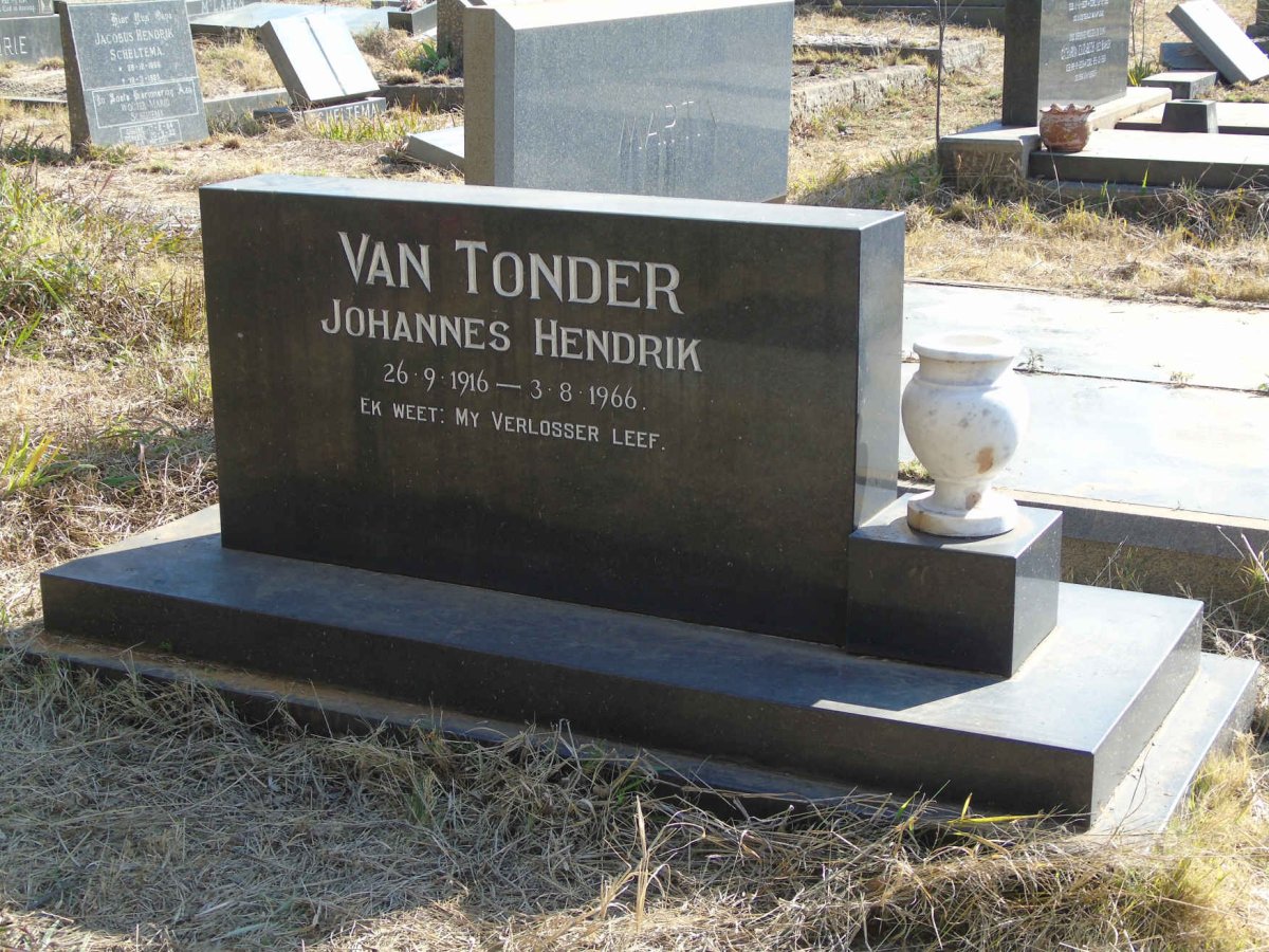 TONDER Johannes Hendrik, van 1916-1966