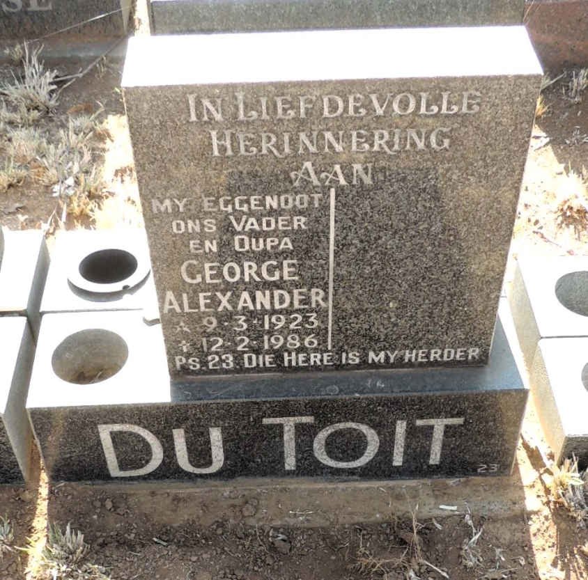 TOIT George Alexander, du 1923-1986