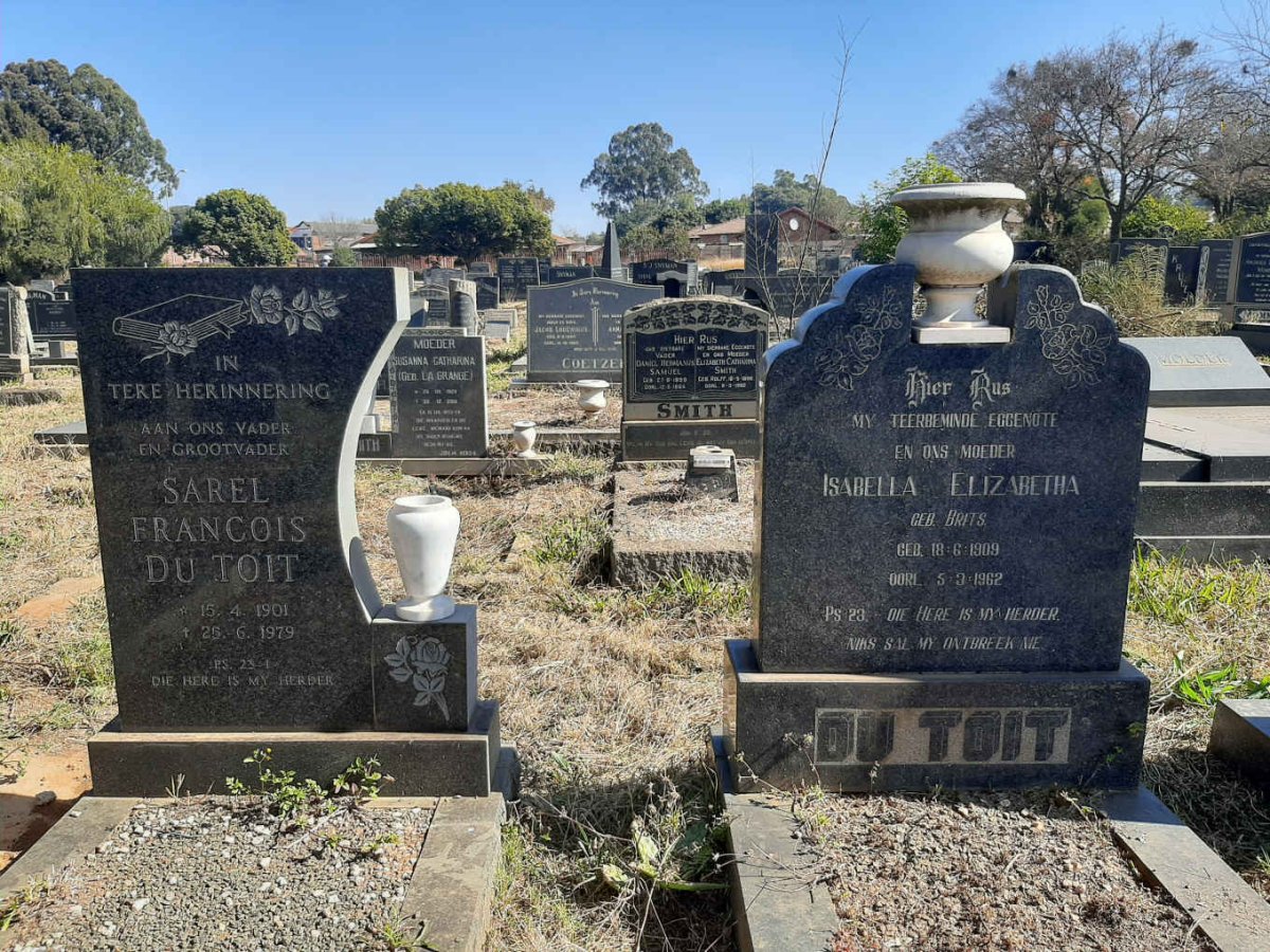 TOIT Sarel Francois, du 1901-1979 &amp; Isabella Elizabetha BRITS 1909-1962
