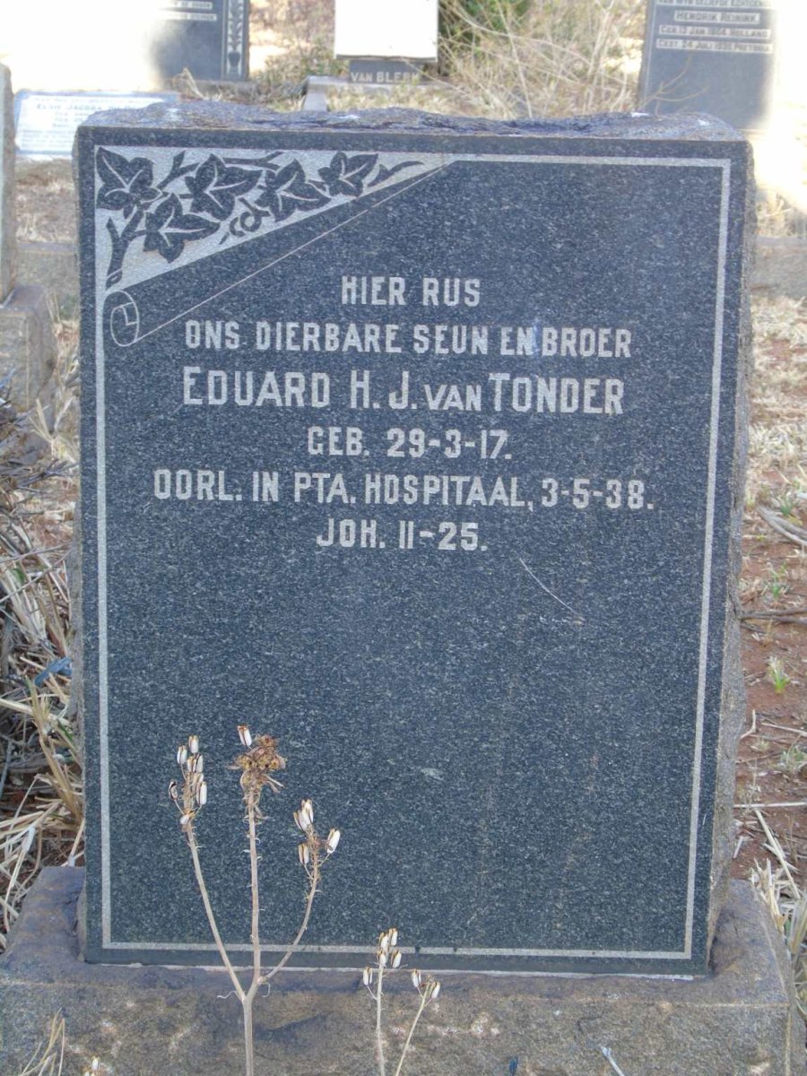 TONDER Eduard H.J., van 1917-1938
